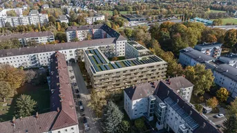 Expose Sonnige 105 m² Luxusdachterrasse mit beeindruckendem Ausblick + Barrierefreiheit + Panoramafenster + Niedrige Betriebskosten dank innovativem Energiekonzept samt Deckenkühlung = Ein einzigartiger nachhaltiger Wohntraum!