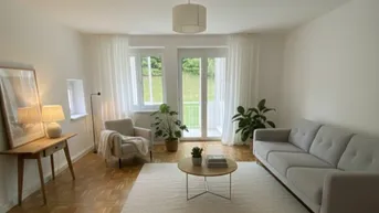 Expose Idyllische Wohnfühloase im ländlichen Herzen von Grünburg - praktisch geschnittene 3 Raum Wohnung mit Loggia, Abstellraum und Parkplatz direkt vor der Haustür! Jetzt mit inspirierenden visualisiertem Wohnkonzept.