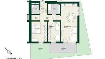 Expose PROVISIONSFREI - ERSTBEZUG - Gartenwohnung in ruhiger Lage - geförderte Miete - 3 Zimmer 