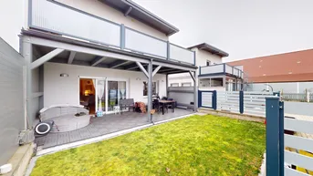 Expose SENSATIONELLE DESIGNERKÜCHE integriert in den großen WOHNSALON - 3 SCHLAFZIMMER mit Balkon Top BADEZIMMER - TERRASSE - GARTEN - 155m² Wohnfläche in Unterzögersdorf / Stockerau!