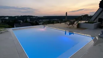 Expose +PHÄNOMENALE Villa mit traumhaftem Panorama, Klima, Pool, Sauna, Designermöbel, direkt in Oberpullendorf zu kaufen!