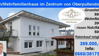 Expose +Liebevolles Ein-/Mehrfamilienhaus in Ruhelage, direkt in Oberpullendorf in sehr gutem Zustand mit bester Infrastruktur! + Garten, 3Garagen, Nebengebäude, Klima, Photovoltaik! Finanzierung: nach einer entsprechenden Anzahlung,Ratenzahlung denkbar!+