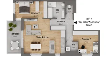 Expose Moderne 3-Zimmer-Wohnung mit Terrasse in 1220 Wien – Erstbezug für 749.900 €! U-Bahn 130 Meter entfernt!!!!!