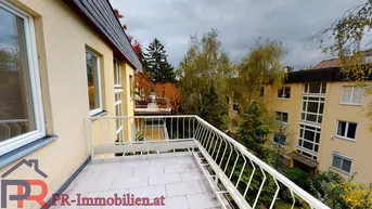 Expose 3 Zimmer mit viel Freifläche: Terrassenbalkon + Dachterrasse in Grünruhelage von Gersthof: 2er Stock ohne Lift!