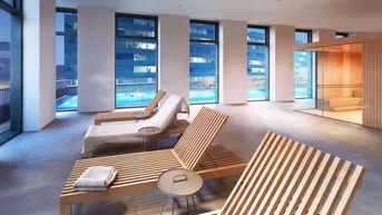 Expose WEITBLICK garantiert: Modern möblierte 2-Zimmer-Wohnung mit Klima im One-Tower mit Pool und vielen Extras im Haus!