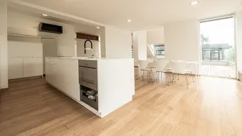 Expose Residieren Sie in einer der besten Lagen Wiens! Traumhafte loftartige Maisonettenwohnung mit 2 Terrassen, Cottage-Ruhelage mit Panoramablick Richtung Wien!