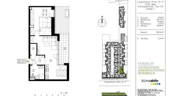 Expose LEOPOLD XXI – Ideale 2-Zimmerwohnung mit Terrasse