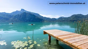 Expose Erstbezug - 3 Zimmer Gartenwohnung mit traumhaften Seeblick und eigenem Badeplatz am Mondsee - direkt am Wasser! PROVISIONSFREI