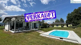 Expose Bungalow mit Pool &amp; Garten - Nahe Golfplatz *Videorundgang*