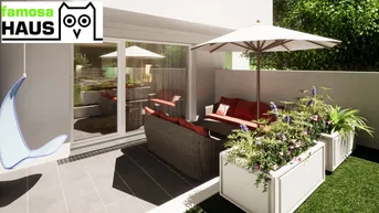 Expose Nachhaltige Ziegelmassivbauweise: großes Eck-Reihenhaus mit Keller, Dachterrasse, Eigengarten und 2 Garagenplätzen
