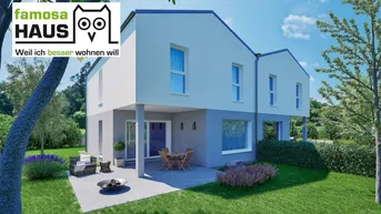 Expose Nachhaltig ziegelmassiv: Doppelhaushälfte mit 4,5 Zimmern, 28m² Terrasse und Eigengrund samt 2 Parkplätzen. Provisionsfrei!