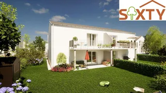 Expose Wohnbaugeförderter Erstbezug: geräumige Gartenwohnung mit 3,5 Zimmern, Terrasse, Eigengarten und 2 Parkplätzen.
