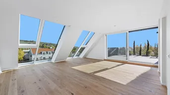 Expose ERSTBEZUG - PENTHOUSE 261m² WOHNFLÄCHE - 3 TERRASSEN 80m² - 1 WOHNEBENE - DIREKTE LIFTFAHRT XL GARAGE OPTIONAL - GRÜN- FERNBLICK