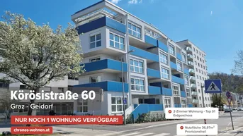 Expose 2-Zimmerwohnung in Neubauprojekt in der Körösistraße in Geidorf!