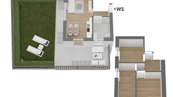 Expose W1 Toblach: Residence Schacher: Ihr exklusive Erdgeschosswohnung mit Terrasse und Garten.