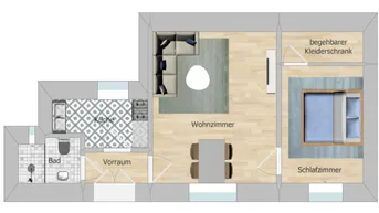 Expose 2-Zimmer-Wohnung mit Renovierungsbedarf