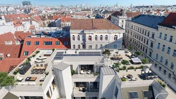Expose ESSENZ NO. 1 - Die neue Avantgarde des Wohnens - Traumhafte Erdgeschoß-Terrassen-Wohnung mit Gewölbedecke in revitalisiertem Altbau