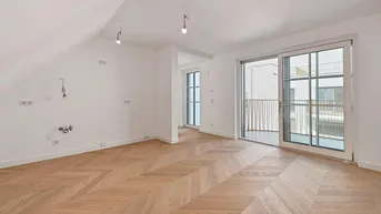 Expose LUXUS beim NASCHMARKT! Zwei-Zimmer-Erstbezug mit Balkon im 2. Dachgeschoß