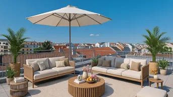 Expose PENTHOUSE mit traumhafter DACHTERRASSE! Geschmackvoller 3-Zimmer-Erstbezug mit direktem Liftzugang