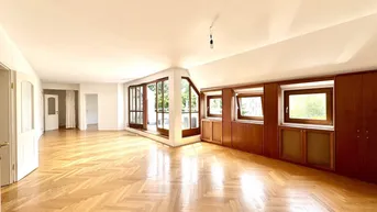 Expose Dachgeschoß-Maisonette mit 6 Zimmern und 3 Terrassen nächst Sonnbergmarkt! Garagenanmietung möglich!