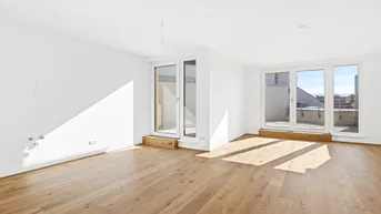Expose Wunderschöner Erstbezug! Lichtdurchflutete 4-Zimmer-Dachgeschoßwohnung | Tischlerküche | Zwei Bäder | Klimaanlage | Terrasse mit Weitblick und Privatsphäre