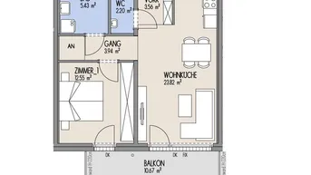 Expose Hof am Park - Praktische 2-Zimmer-Wohnung mit Westbalkon - Top 1.10