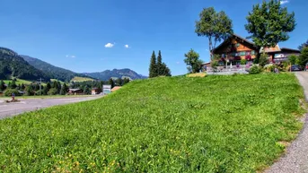 Expose Bergpanorama inklusive: sonniges Baugrundstück in Riezlern / Kleinwalsertal