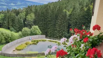 Expose NATUR PUR-traumhaft schöne Aussichtslage, barrierefreie Hausetage, Naturschwimmteich/Wellnessoase 3 Zimmer mit 2 Balkone, Garten und Parkplatz-Pöllauertal