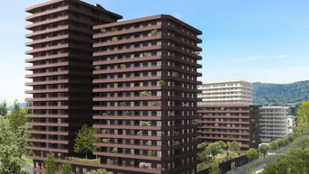 Expose Q5 am PARK Traumblick 14.OG großartige, sonnige 3ZI mit 21m² Eck-Balkon