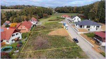Expose Sonniges Traumgrundstück 15km von Gleisdorf. 920m2, WR 0,2-0,4, Zufahrt, Anschlüsse am Grst.