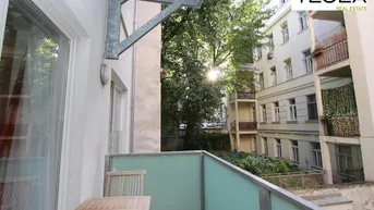Expose WIEDNER HAUPTSTRASSE + GRENZE ZUM 4. BEZIRK + 2 Zimmer-Altbauapartment mit Balkon und Hof-Grünblick + TIEFGARAGENSTELLPLATZ (optional)