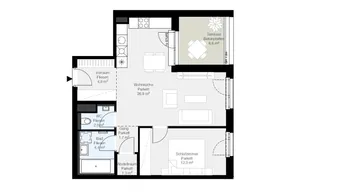 Expose Erstbezug! Komfortable 2-Zimmer-Wohnung mit hofseitige Terrasse zu vermieten!