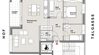 Expose Nahe Westbahnhof! Gut aufgeteilte 3-Zimmer-Wohnung mit Loggia zu vermieten!