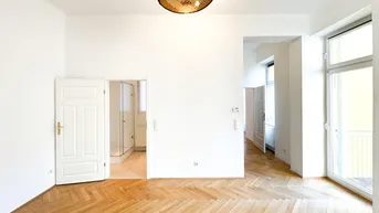 Expose Charmante 2-Zimmer-Altbauwohnung mit Balkon ins Grüne – Innenhof-Ruhelage | U-Bahn U3 | Lift vorhanden