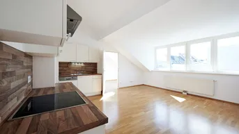 Expose Geräumige und helle 2-Zimmer-Dachgeschosswohnung im 10. Bezirk!
