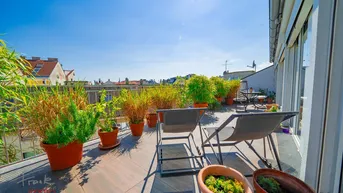 Expose Mietloft über den Dächern von Wien: Luxuriöses Loft-Penthouse auf 2 Ebenen + 2 Terrassen