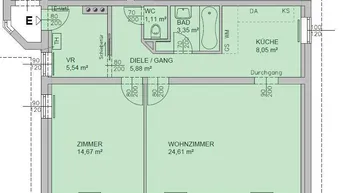 Expose Zwei-Zimmer-Wohnung mit Fernblick in Grünruhelage, Miete 4400 Steyr