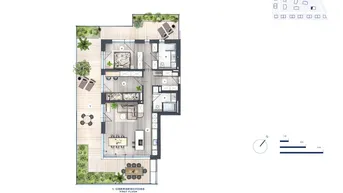 Expose Sensationelle, ruhige Lage: Erstbezug mit Gartenfeeling auf der Terrasse