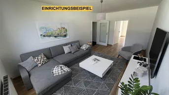 Expose Helle, freundliche vollrenovierte 3-Zimmer-Mietwohnung mit Gartennutzung, Loggia, KFZ-Stellplatz in 2486 Landegg!