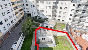Expose Büro/Praxis mit 4 Räumen: ca. 106 m2, ca. 8 m2 Terrasse und ca. 18 m2 Garten in U-Bahn-Nähe (Bürowidmung)