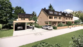 Expose in Kürze beziehbar, Feldkirch Tosters Neubau Vollholz Doppelhaus mit 157 m², großem Garten und Keller,