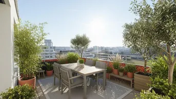 Expose PROVISIONSFREI - ERSTBEZUG - Bezugsfertige, klimatisierte Dachmaisonette-Wohnung mit 3 Schlafzimmern, Wohnküche und 45 m² Terrassen