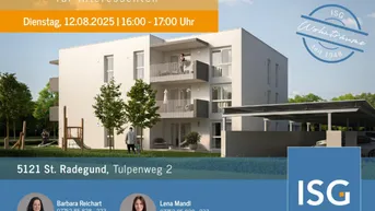 Expose Neubau Mietkauf! 3-Zimmer mit Eigengarten, Carport, Top 2