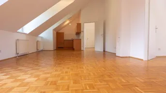 Expose +VOR den Toren WIENS + Helle, gemütliche 3 -Zimmer + mit 36 m² Wohnküche und 7,8 m² Balkon + grüner Innenhof, hell, ruhig, 1. OG, Dachgeschoss, D+