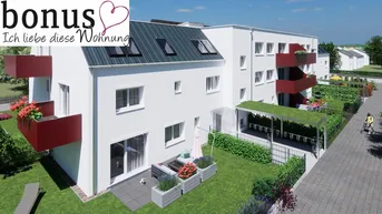 Expose Geräumige 2-Zimmer Wohnung im Niedrigenergiehaus mit Balkon, Gartenfläche, Kellerabteil und Parkplatz