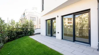 Expose Helles 2-Zimmer-Garten-Apartment mit großer Terrasse - ERSTBEZUG !