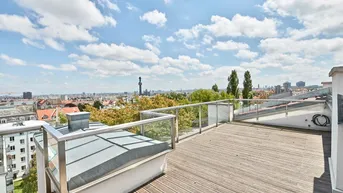 Expose Bestlage nahe Wertheimsteinpark! Lichtdurchflutetes Penthouse mit fünf Terrassen und Dachterrasse