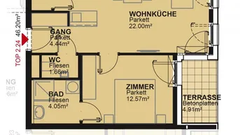 Expose 2-Zimmer-Dachterrassenwohnung inkl Küche mit Geschirrspüler und Mikrowelle - Kellerabteil vorhanden / MAX4 T2-24