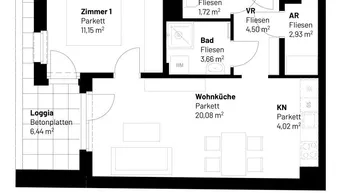 Expose 2-Zimmer-Wohnung inkl hochwertiger Markenküche mit Geschirrspüler und Mikrowelle, Loggia Außenfläche und Kellerabteil / ALF44 Top 1-01
