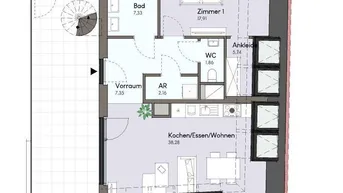 Expose Exklusive 3-Zimmer-Dachgeschosswohnung mit Ankleide, großem Balkon &amp; Dachterrasse